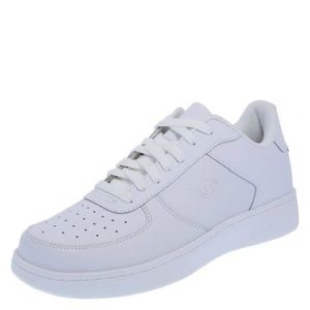 All white Champion sneakers
